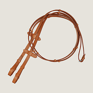 エルメス  馬具 引綱 リード ストッパー付き革手綱--800061E